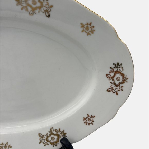 Rudolf Kampf Grunlas Czechoslovakia Porcelain Serving Platter 13" Crown Mark - Picture 3 of 5